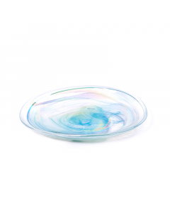 Large green oval glass dish
