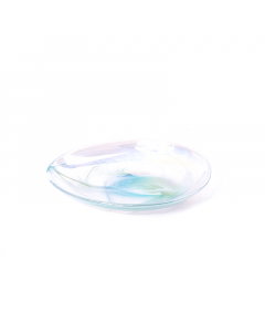 Small green oval glass dish