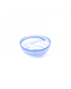 Corrugated blue glass vase