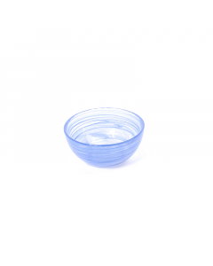Small blue corrugated glass vase