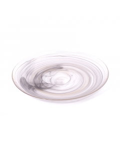 Large brown black glass dish