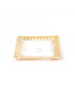Medium golden glass serving tray