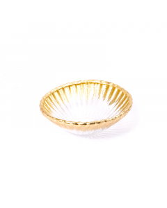 Golden glass serving bowl