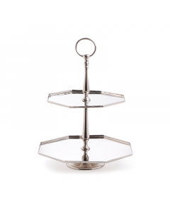 A large silver hexagonal presentation scarf with two tiers