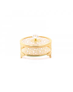 Luxurious golden glass serving bowl