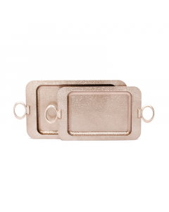 A set of traditional copper serving trays, 2 pieces