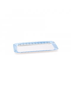 Rectangular blue silver tray