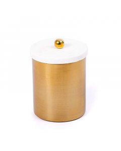 Golden box with white marble lid