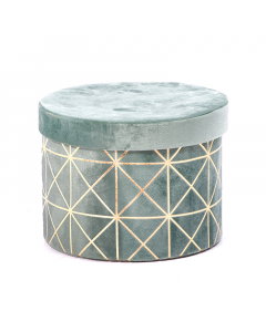 Large green velvet storage box