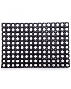 Door carpets with black circles