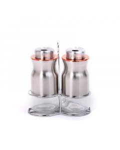 A set of spice boxes with a metal stand - two pieces