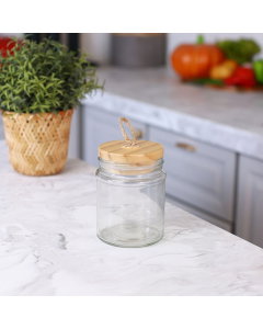  glass jar woody cover 350ml